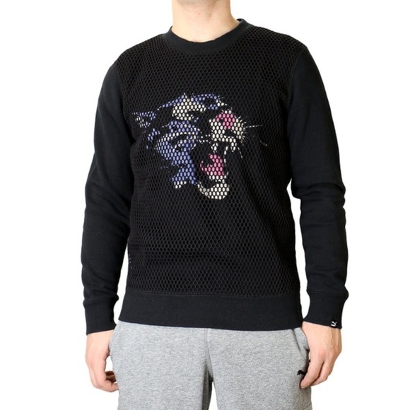 Puma Other - PUMA MESH CREW NECK SWEAT SHIRT - BLACK - MENS Size large
